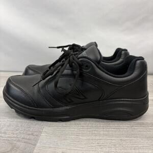 New Balance 674 Black Leather Walking Shoes - Women's 8.5 D (Wide)